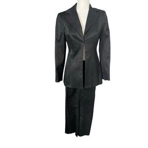 bebe Woman’s Black Retro Y2K Tyra Snake Print Fitted 2 Piece Suit- Size 4